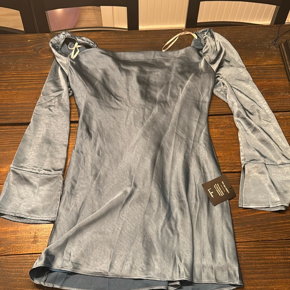 LULUS BLUE LONG SLEEVE DRESS